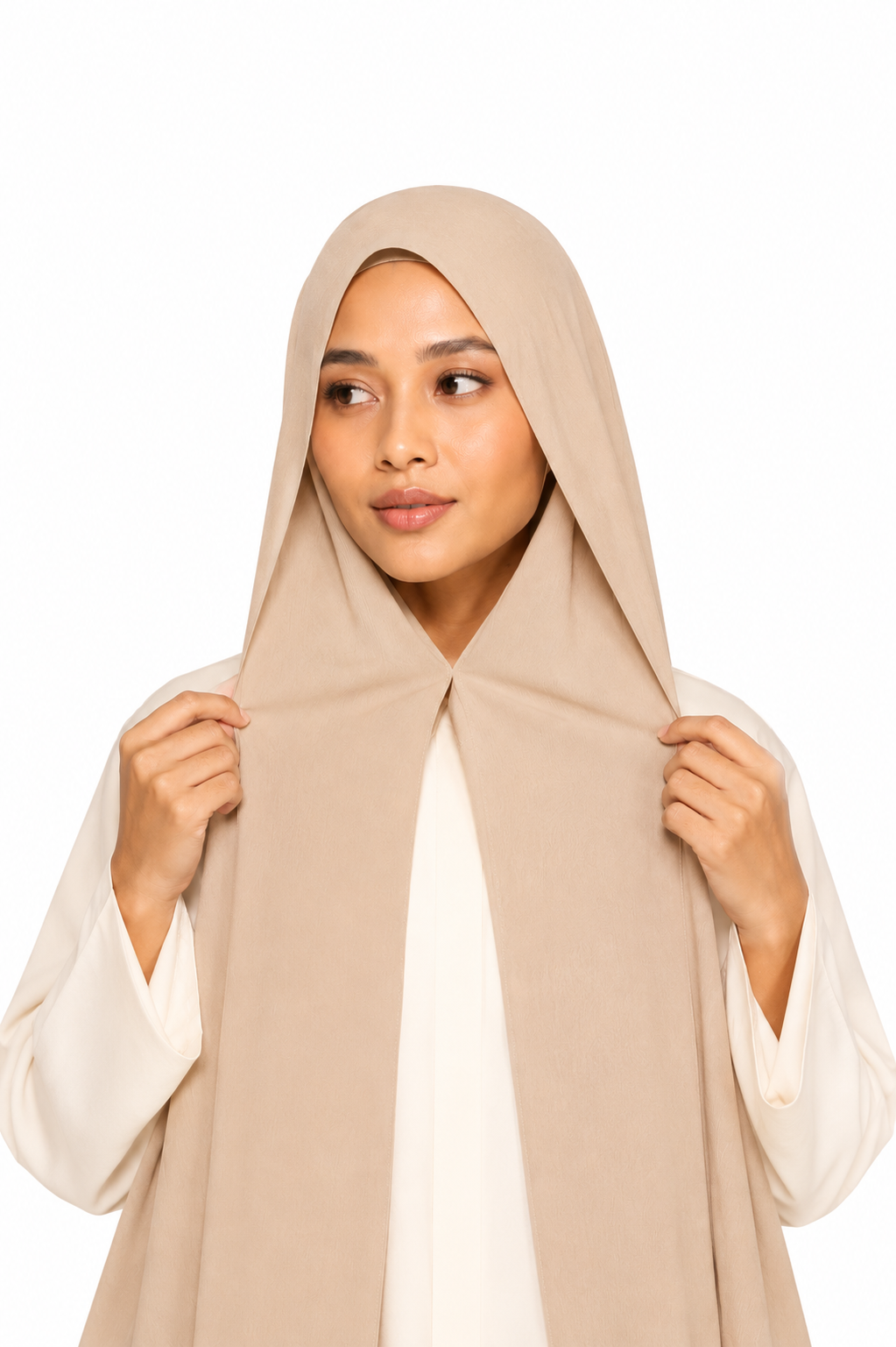 Instant Hijab With Built in Magnets-Beige