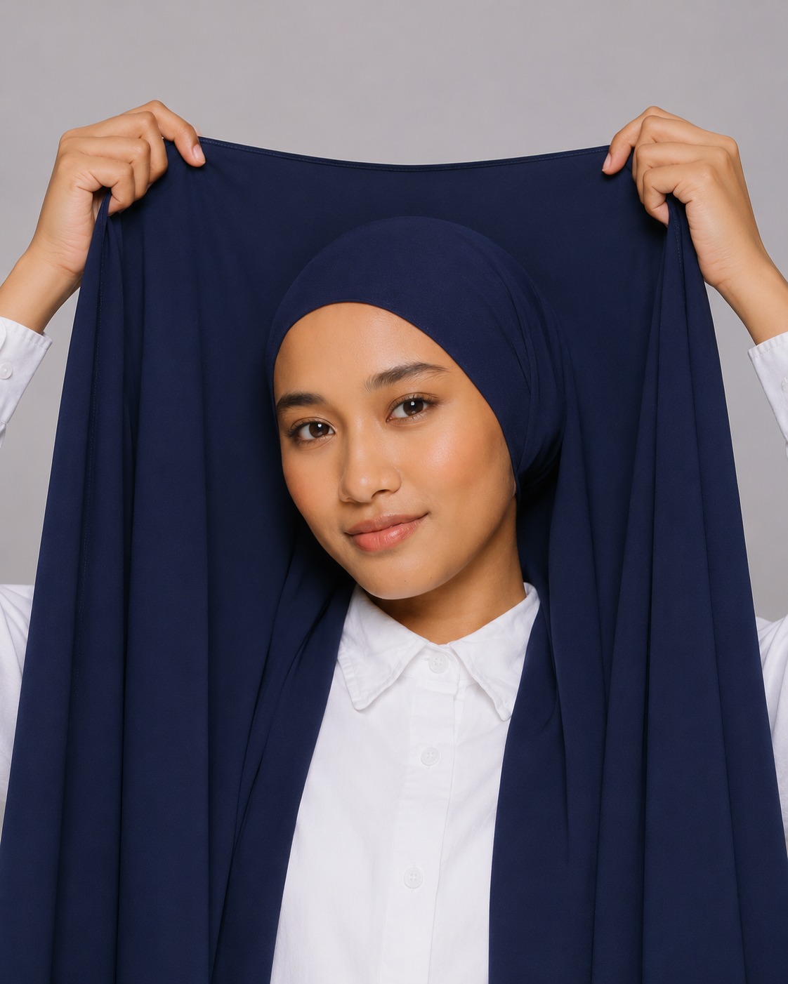 Instant Hijab With Built in Magnets-Navy Blue