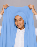Instant Hijab With Built in Magnets-Sky Blue