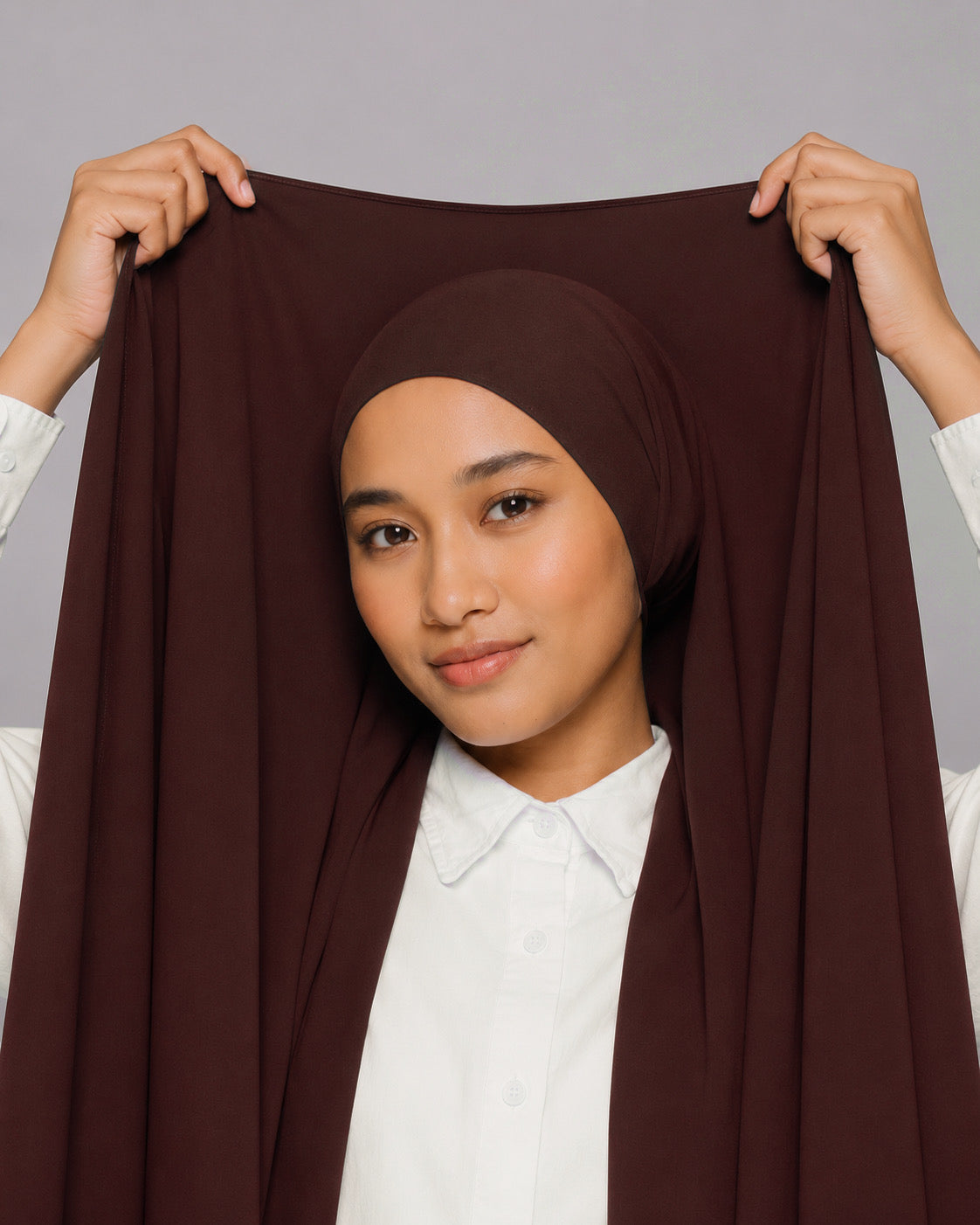 Instant Hijab With Built in Magnets-Wine