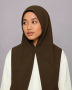 Instant Hijab With Built in Magnets-Dark Brown