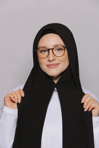 Black-Instant Hijab With Built in Magnets