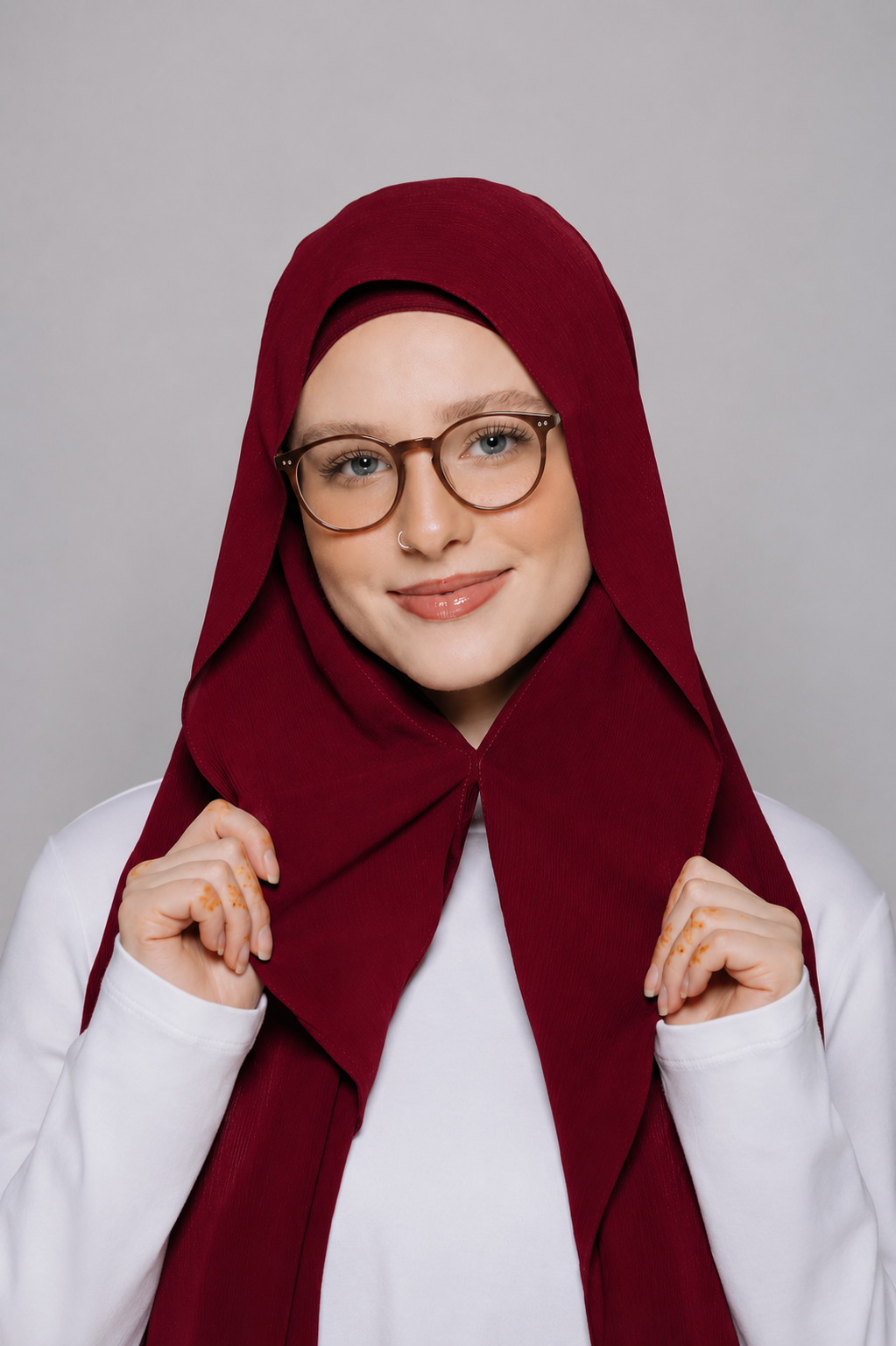 Burgundy(Rose)-Instant Hijab With Built in Magnets