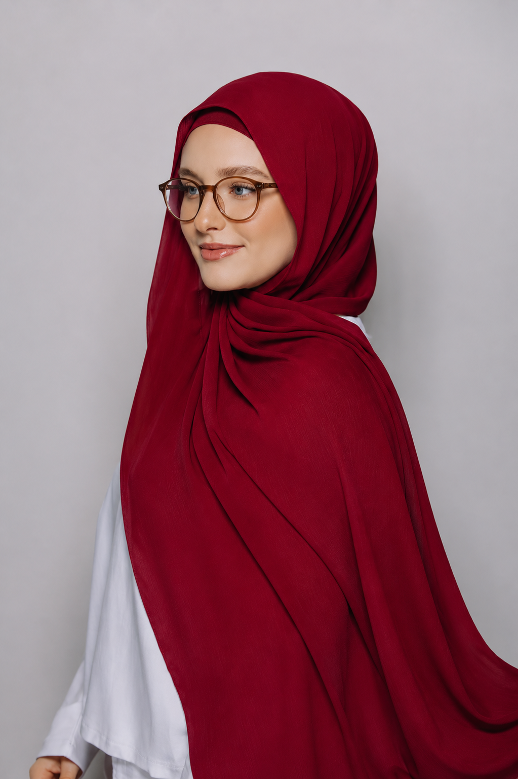 Burgundy(Rose)-Instant Hijab With Built in Magnets