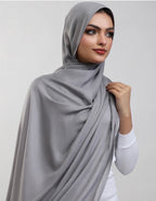 Grey Plain Model Hijab