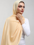 Butter Yellow Plain Model Hijab