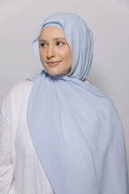 Instant Hijab With Built-in- Magnets-ice blue