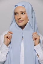 Instant Hijab With Built-in- Magnets-ice blue
