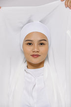 Instant Hijab With Built-in- Magnets- white