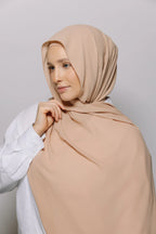 Instant Hijab With Built-in- Magnets-Nude Beige