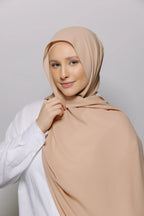 Instant Hijab With Built-in- Magnets-Nude Beige