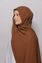 Instant Hijab With Built-in- Magnets-Rust Brown