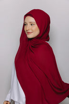 Instant Hijab With Built-in- Magnets-Burgundy (rose)
