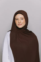 Instant Hijab With Built-in- Magnets-Chocolate Brown