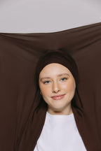 Instant Hijab With Built-in- Magnets-Chocolate Brown