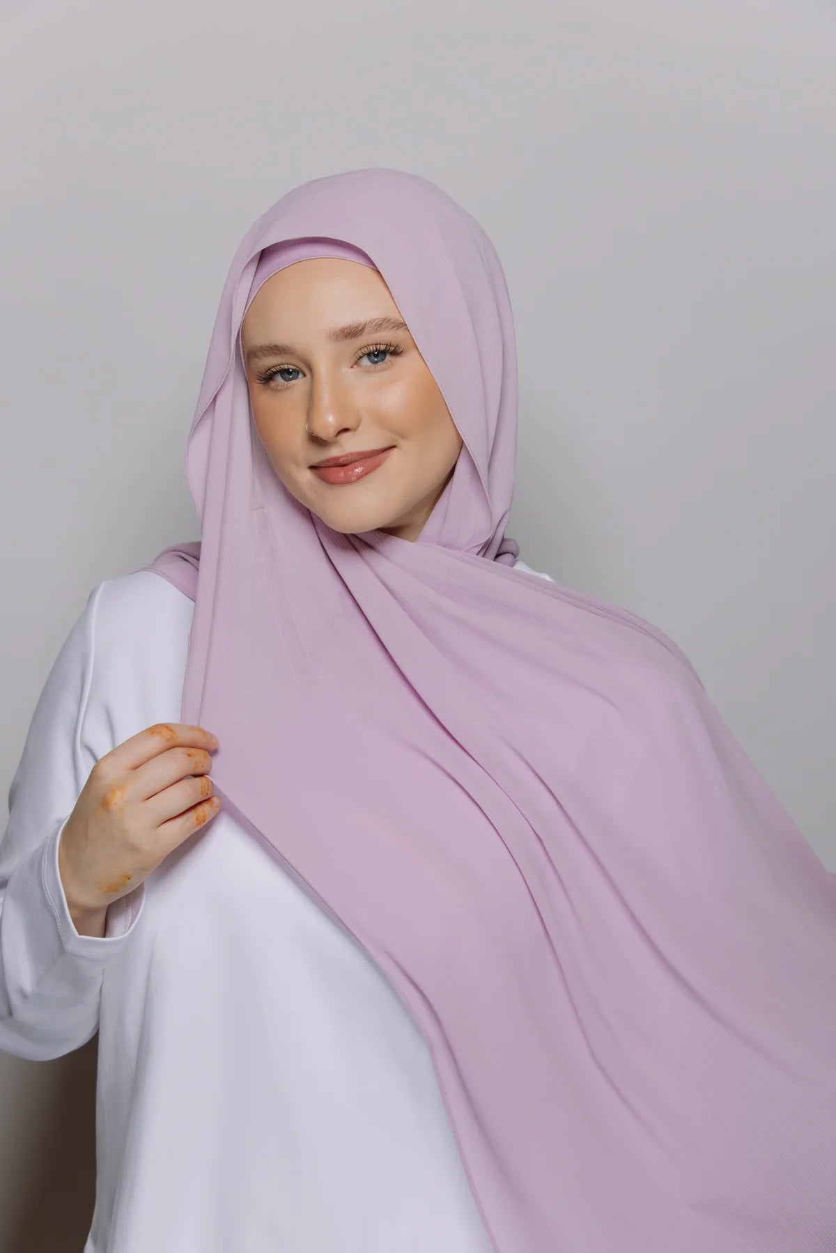 Instant Hijab With Built-in- Magnets-Dusty Lilac