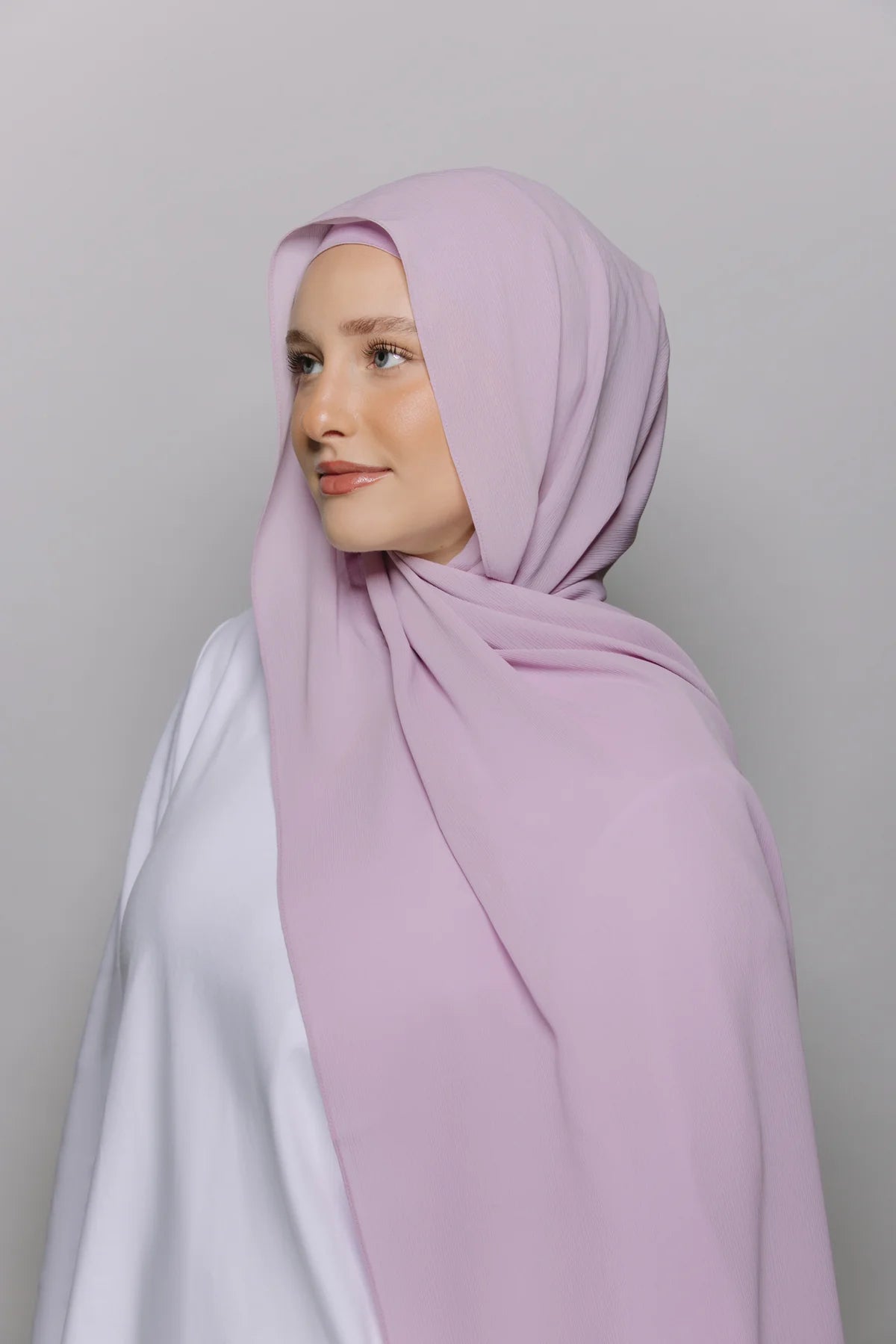 Instant Hijab With Built-in- Magnets-Dusty Lilac