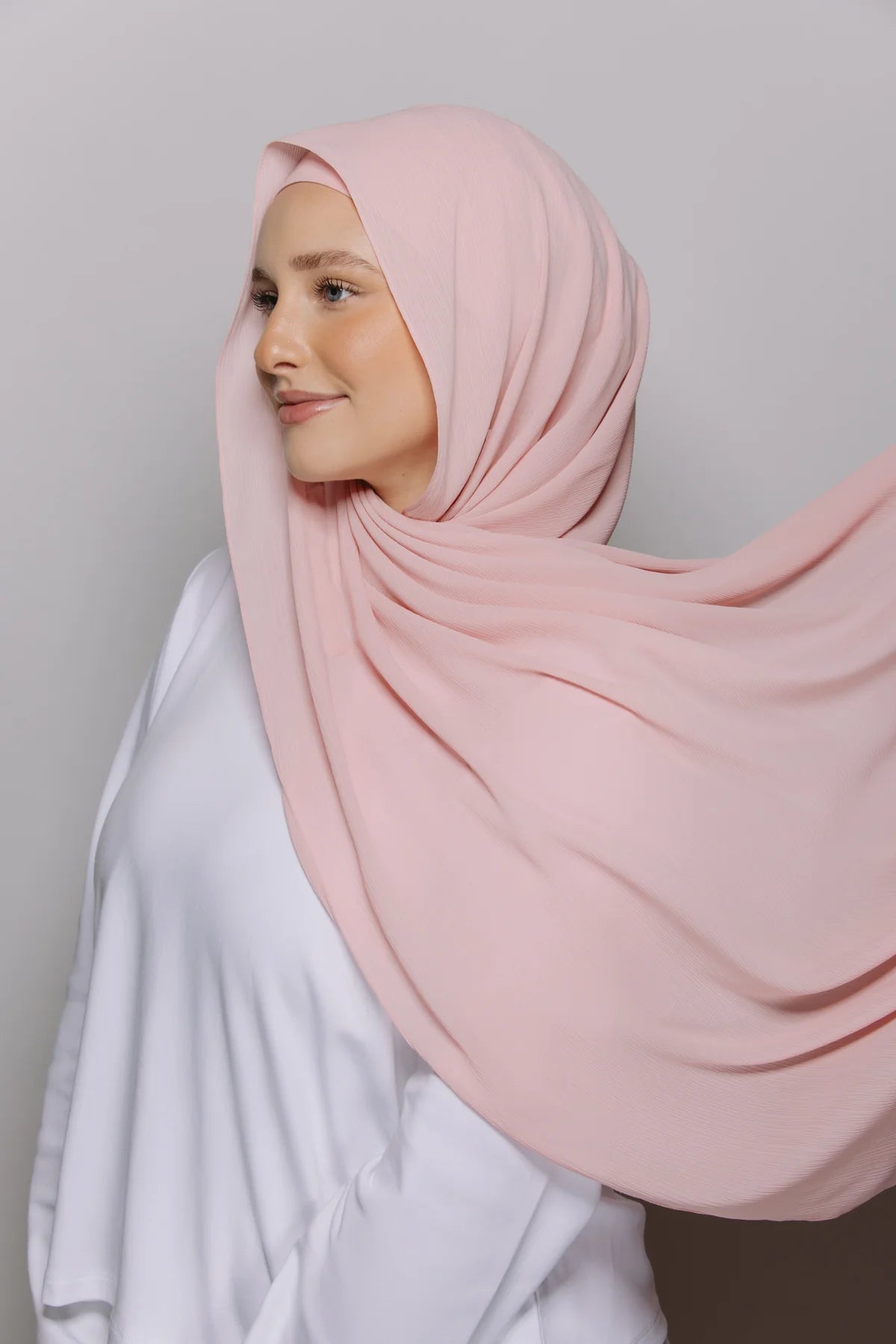 Instant Hijab With Built-in- Magnets-Blush Pink