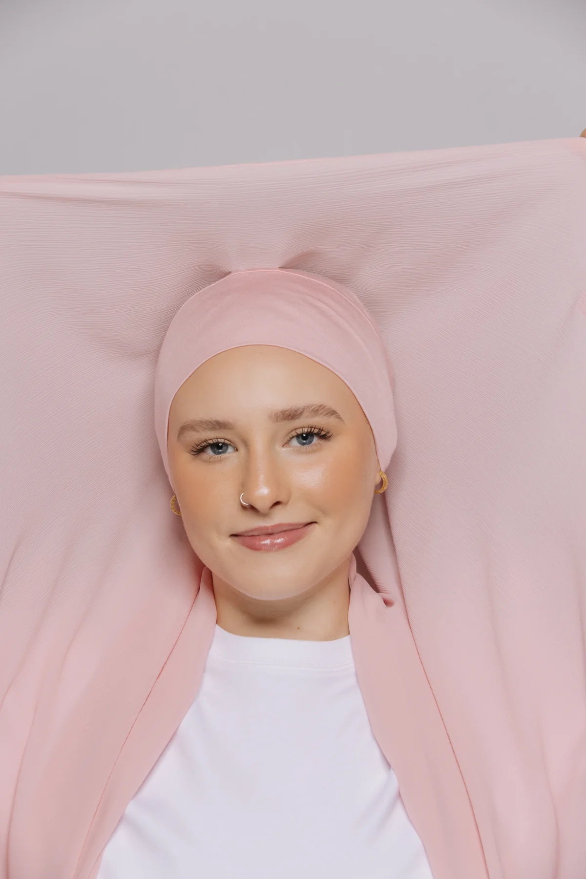 Instant Hijab With Built-in- Magnets-Blush Pink