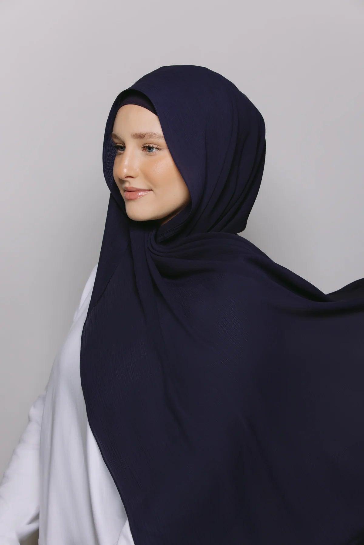 Instant Hijab With Built-in- Magnets-Midnight Ocean