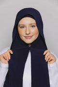 Instant Hijab With Built-in- Magnets-Midnight Ocean