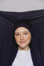 Instant Hijab With Built-in- Magnets-Midnight Ocean
