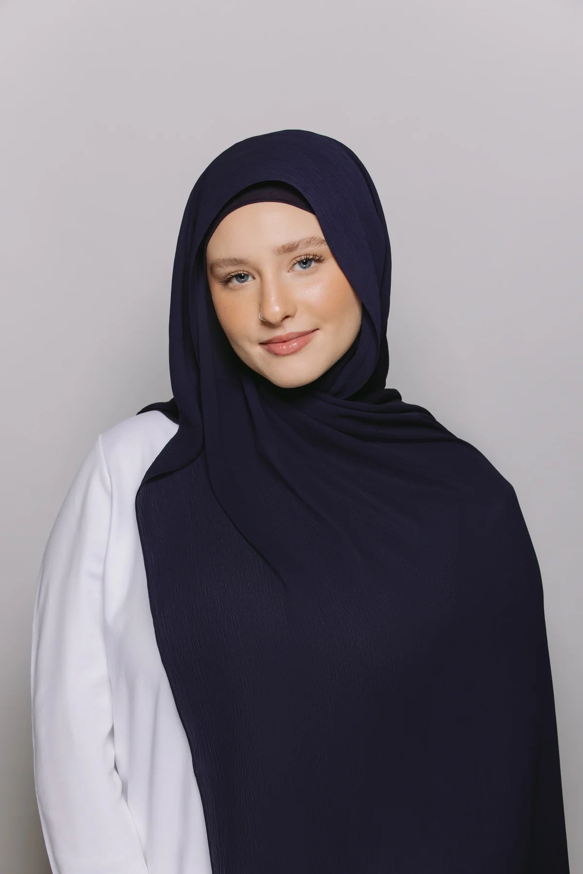 Instant Hijab With Built-in- Magnets-Midnight Ocean