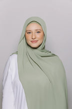 Instant Hijab With Built-in- Magnets-Sage Green