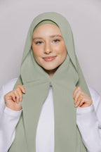 Instant Hijab With Built-in- Magnets-Sage Green