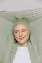 Instant Hijab With Built-in- Magnets-Sage Green