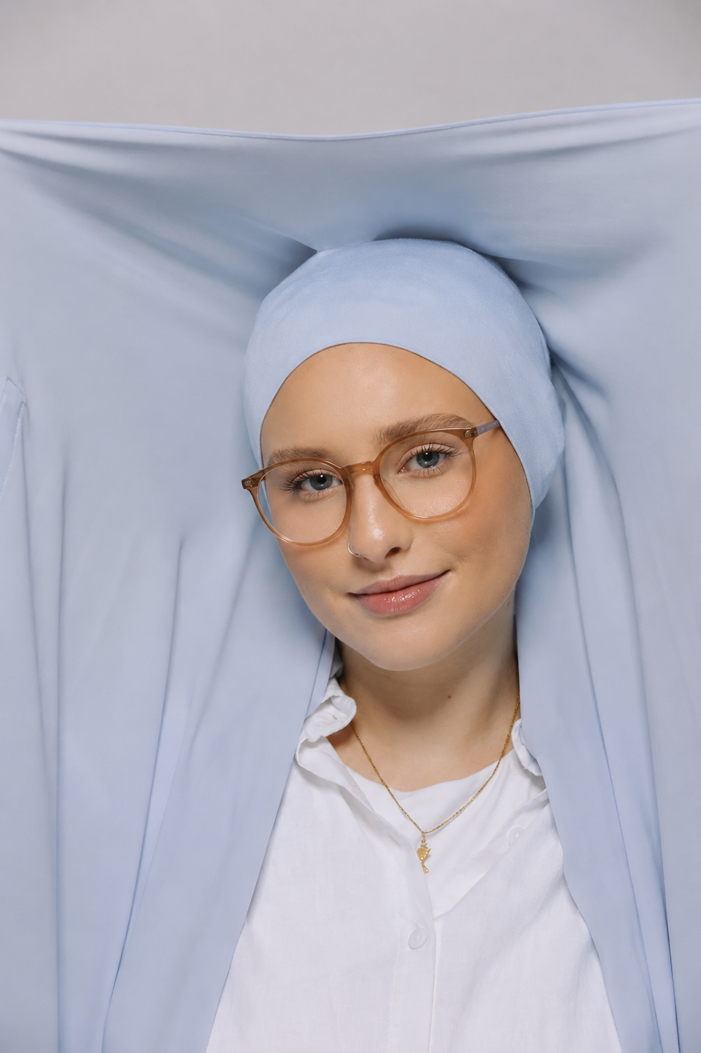 Ice-Blue-Instant Hijab With Built in Magnets