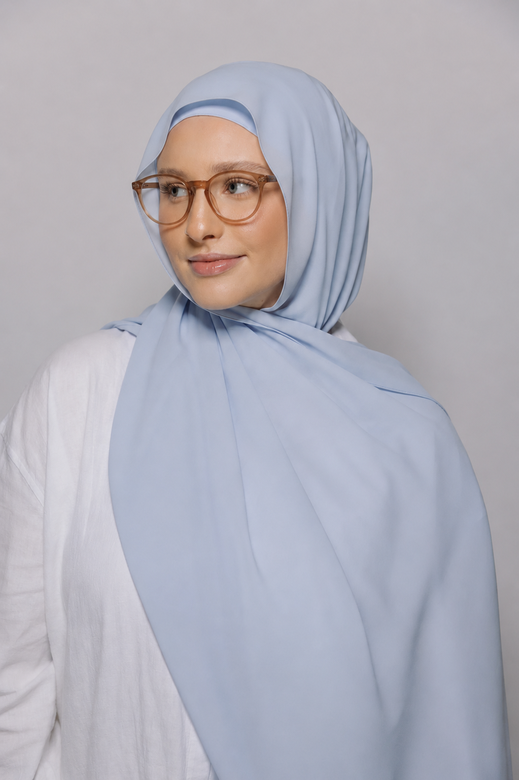 Ice-Blue-Instant Hijab With Built in Magnets