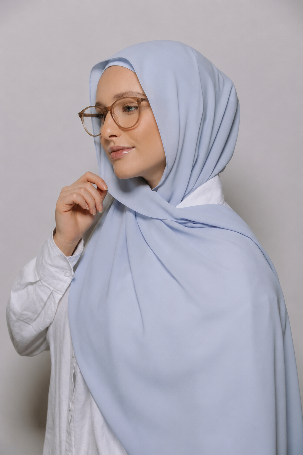 Ice-Blue-Instant Hijab With Built in Magnets