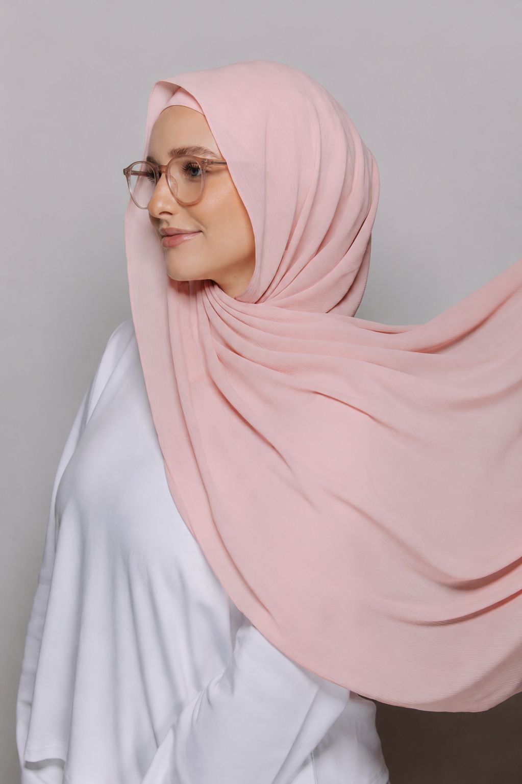 Blush Pink-Instant Hijab With Built in Magnets