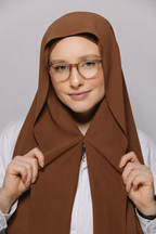 Rust Brown-Instant Hijab With Built in Magnets