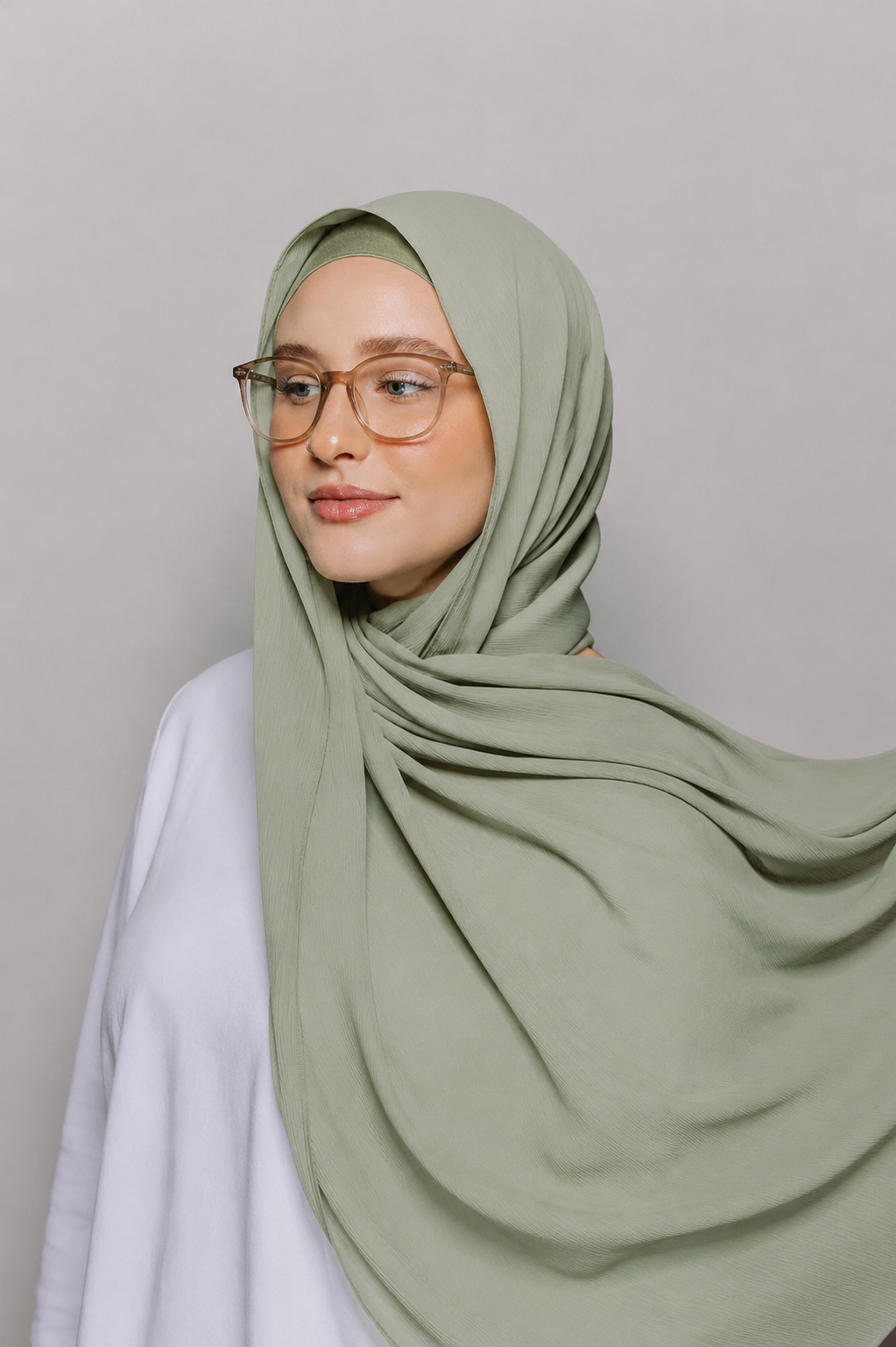 Sage Green-Instant Hijab With Built in Magnets