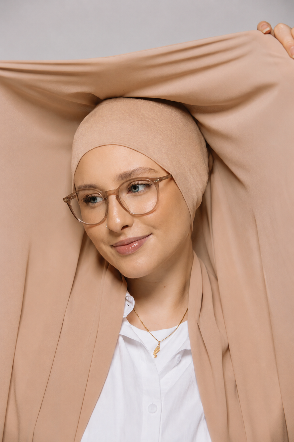 Nude Beige-Instant Hijab With Built in Magnets
